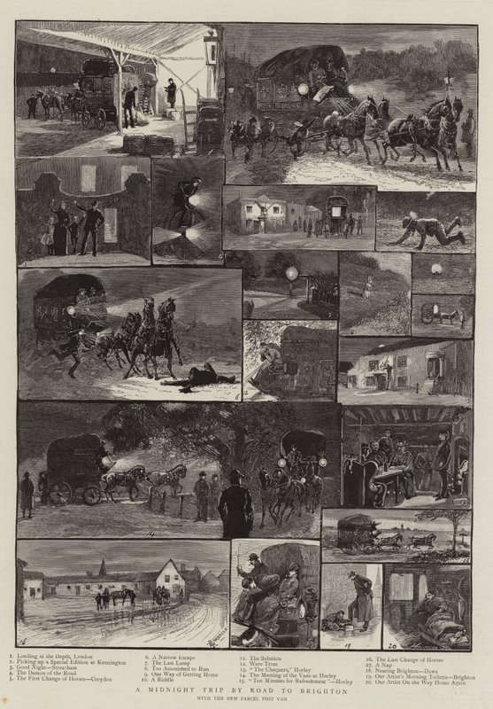 En midnattsresa med Road to Brighton av Alfred Chantrey Corbould