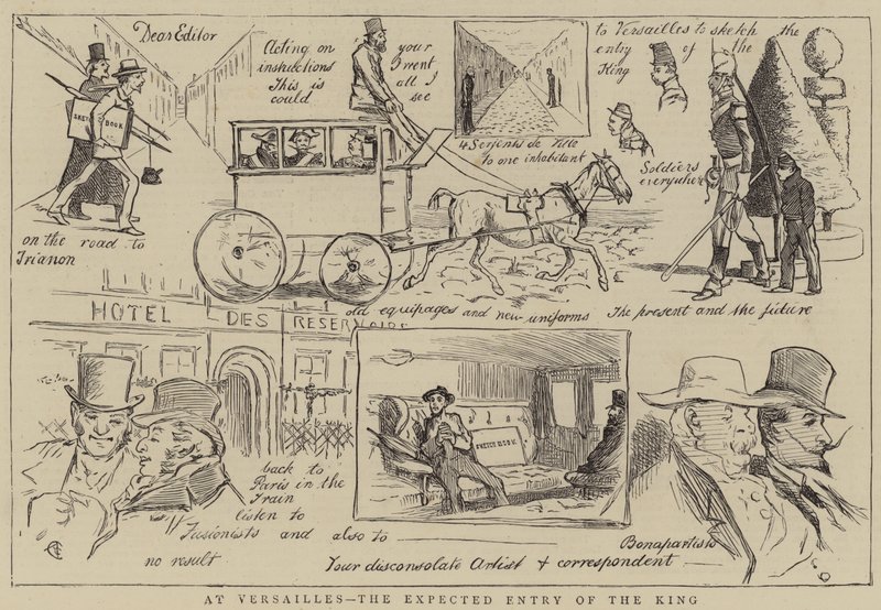 I Versailles, kungens förväntade inträde av Alfred Chantrey Corbould