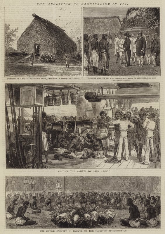 Avskaffande av kannibalism i Fiji av Alfred Chantrey Corbould