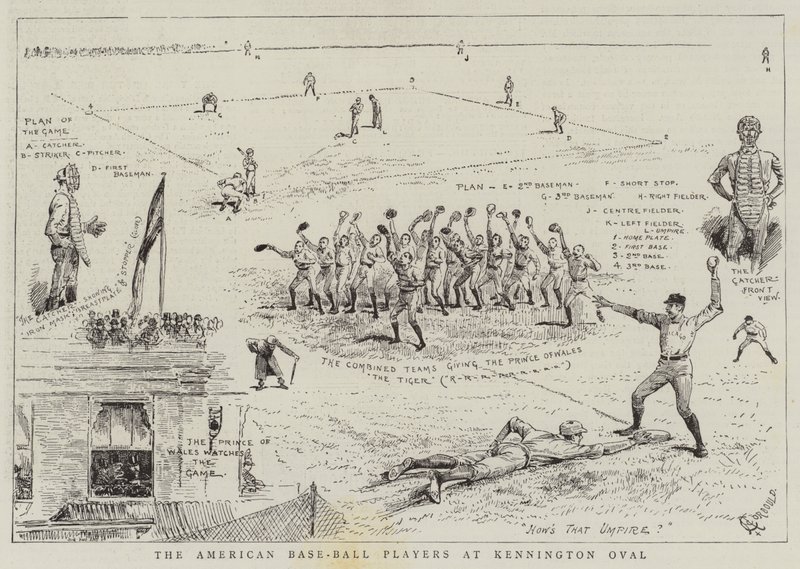 De amerikanska basebollspelarna på Kennington Oval av Alfred Chantrey Corbould