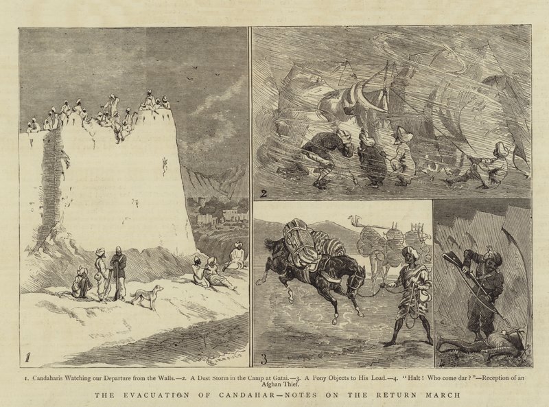 Evakueringen av Candahar, anteckningar om återkomstmarschen av Alfred Chantrey Corbould