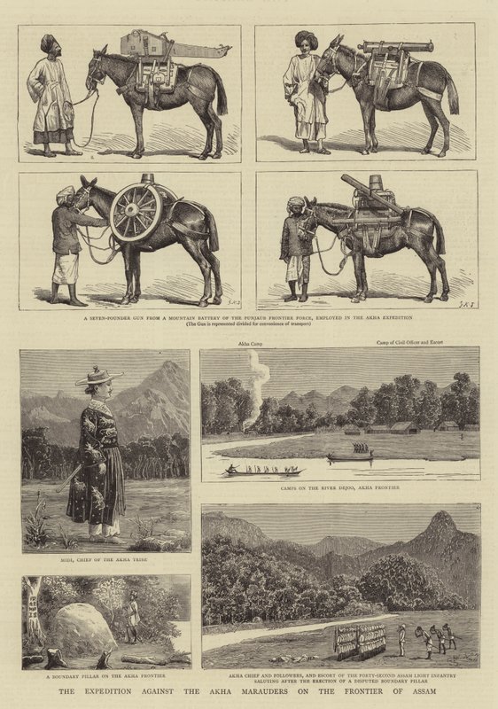 Expeditionen mot Akha-marodörerna vid Assams gräns av Alfred Chantrey Corbould
