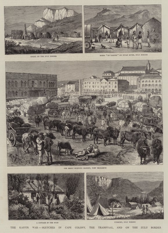Kaffirkriget, skisser i Kapkolonin, Transvaal och på Zulugränsen av Alfred Chantrey Corbould