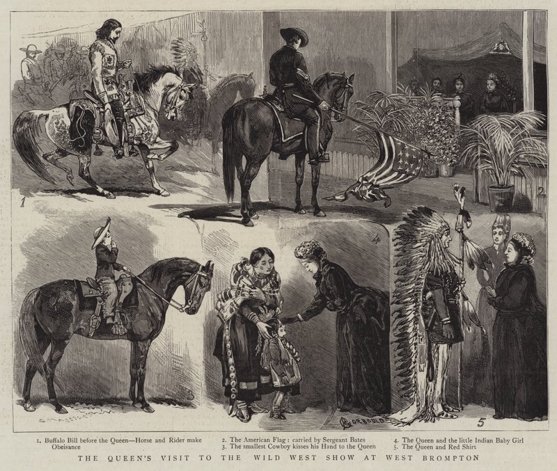Drottningens besök på Wild West Show på West Brompton av Alfred Chantrey Corbould