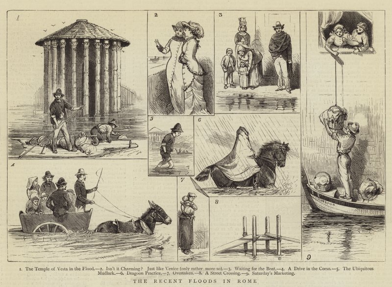 De senaste översvämningarna i Rom av Alfred Chantrey Corbould