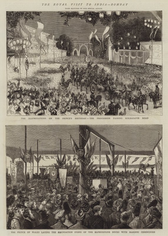 Det kungliga besöket i Indien, Bombay av Alfred Chantrey Corbould