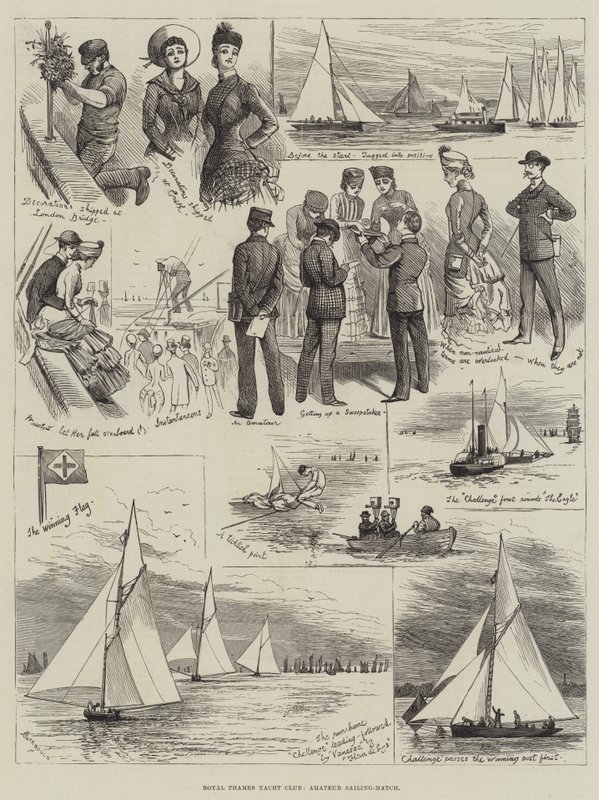 Royal Thames Yacht Club, amatörseglingsmatch av Alfred Courbould