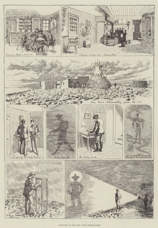 Skisser vid observatoriet i Ben Nevis av Alfred Courbould