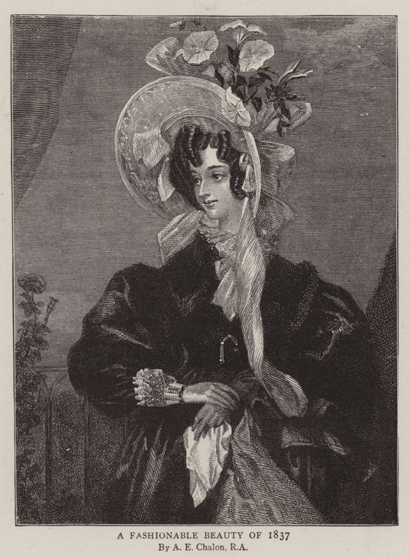 En fashionabel skönhet från 1837 av Alfred Edward Chalon