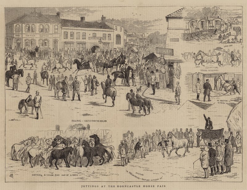 Anteckningar på Horncastle Horse Fair av Alfred Chantrey Corbould