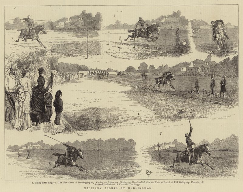 Militära sporter i Hurlingham av Alfred Chantrey Corbould