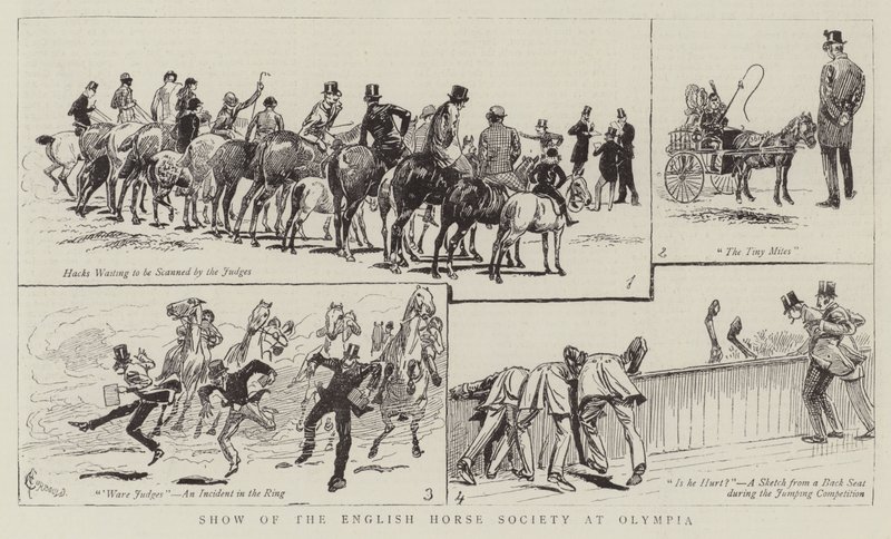Utställning av English Horse Society på Olympia av Alfred Chantrey Corbould