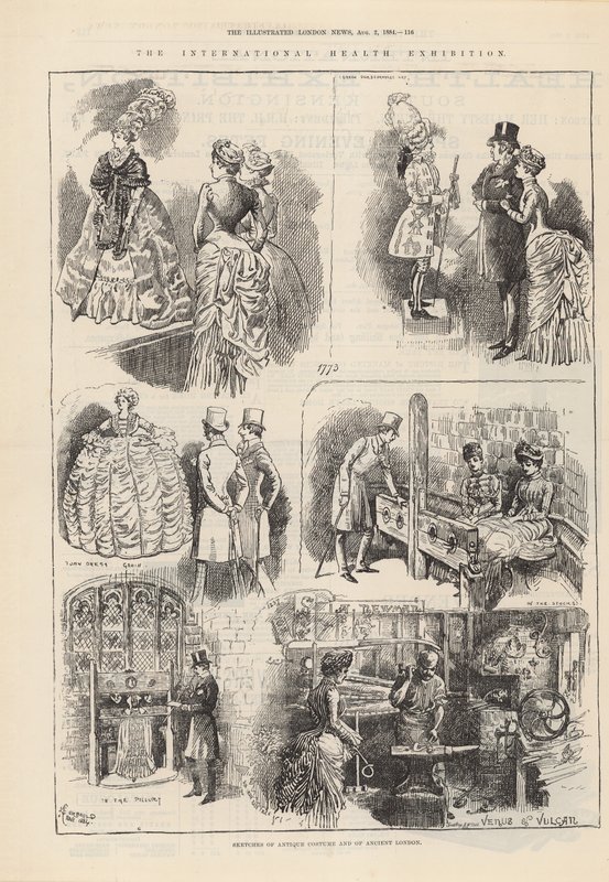 Skisser av antik dräkt och antika London av Alfred Chantrey Corbould
