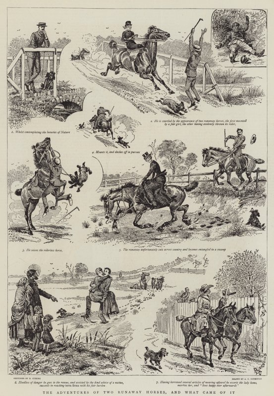 The Adventures of Two Runaway Horses, och vad som kom av det av Alfred Chantrey Corbould