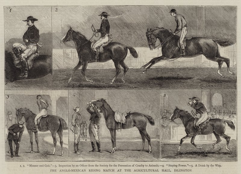 Den anglo-mexikanska ridmatchen i Agricultural Hall, Islington av Alfred Chantrey Corbould