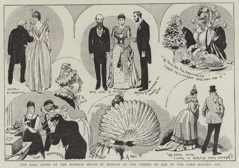 Balen som ges i Mansion House för att hedra överborgmästarens sons åldrande av Alfred Chantrey Corbould