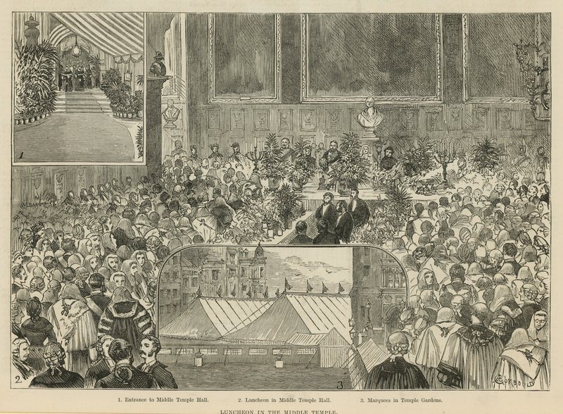 Royal Courts of Justice: Lunch i mitttemplet av Alfred Chantrey Corbould