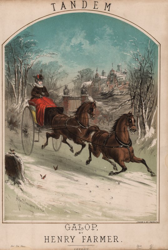 Tandem (färg litho) av Alfred Concanen