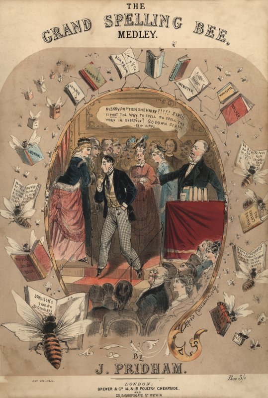 The Grand Spelling Bee Medley, notomslag (färg litho) av Alfred Concanen