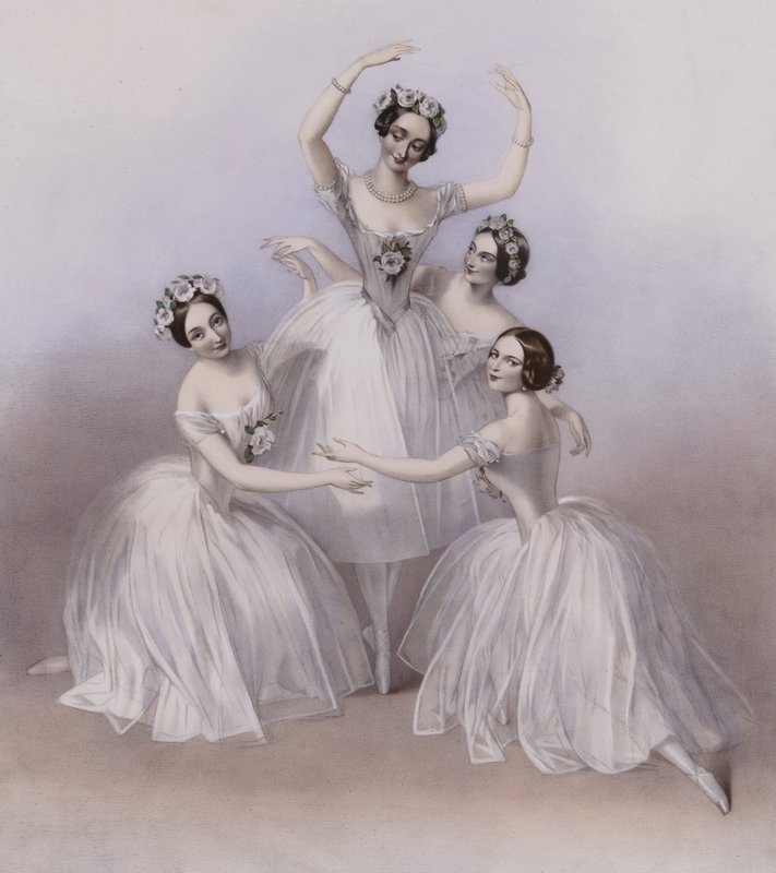 The Celebrated Pas De Quatre komponerad av Jules Perrot, som dansad på Her Majesty