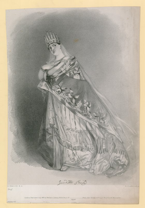 Giuditta Pasta, graverad av R.J. Lane, publicerad i juli 1837. av Alfred Edward Chalon