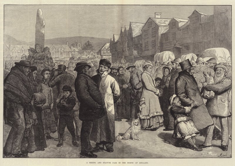 En hyr- och statymässa i norra England av Alfred Edward Emslie