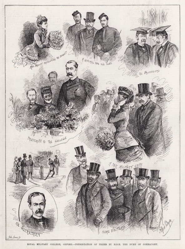 Royal Military College, Oxford, Presentation of Prizes av HRH the Duke of Connaught (gravyr) av Alfred Gish Bryan