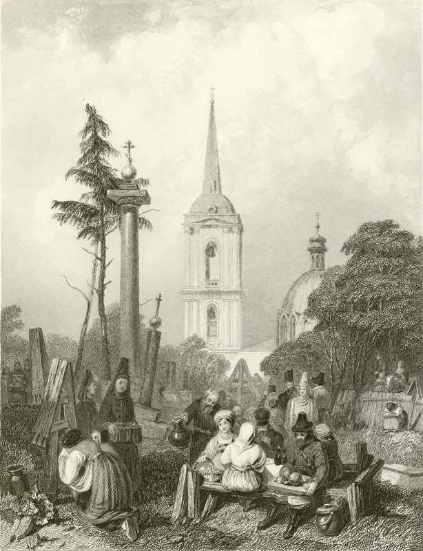 Kyrkogården vid Smolensko kyrka av Alfred Gomersal Vickers