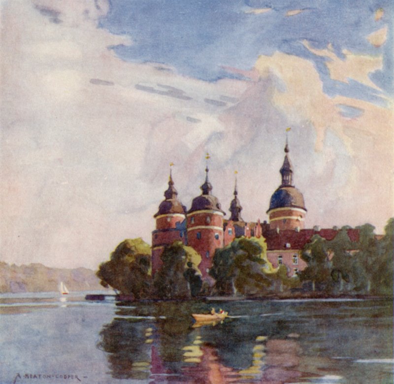 Gripsholms slott, nära Stockholm av Alfred Heaton Cooper