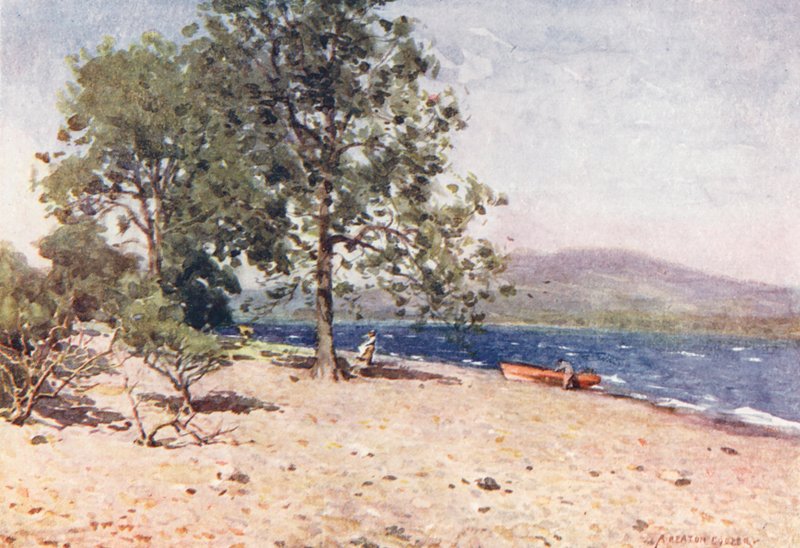 Lake District: Bassenthwaite Lake, en blåsig morgon (färglitografi) av Alfred Heaton Cooper