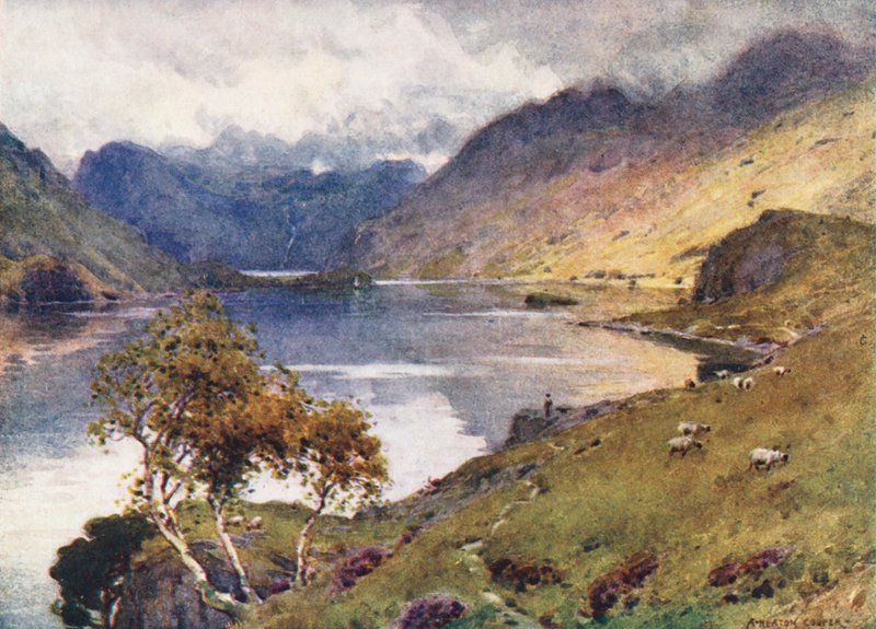 Lake District: Crummock Water och Buttermere (färglitografi) av Alfred Heaton Cooper