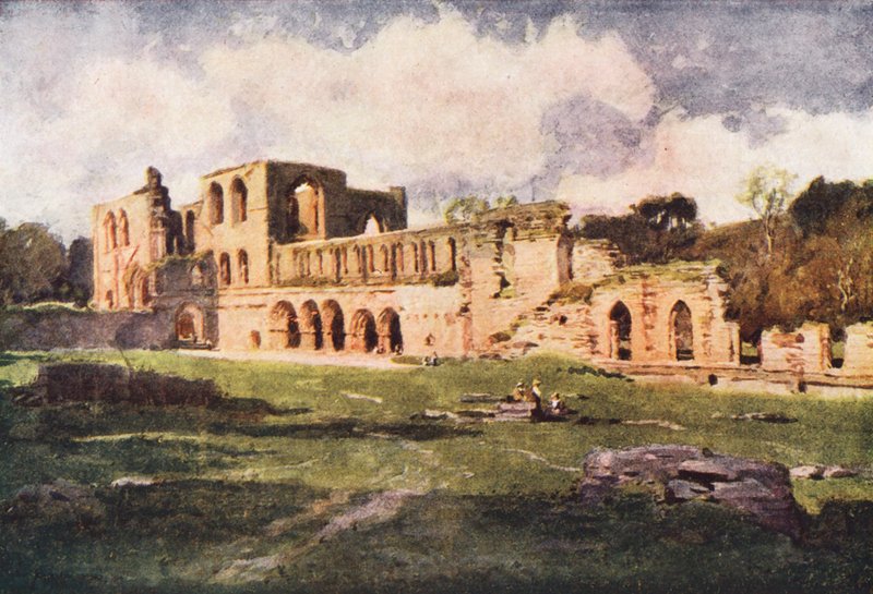 Lake District: Furness Abbey i Vale of Nightshade (färglitografi) av Alfred Heaton Cooper