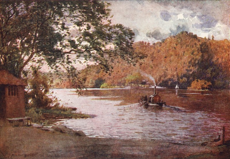 Lake District: The Old Ferry, Windermere (färglitografi) av Alfred Heaton Cooper