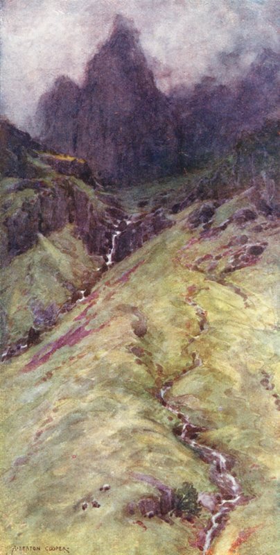 Lake District: Pelarklippan i Ennerdale (färglitografi) av Alfred Heaton Cooper