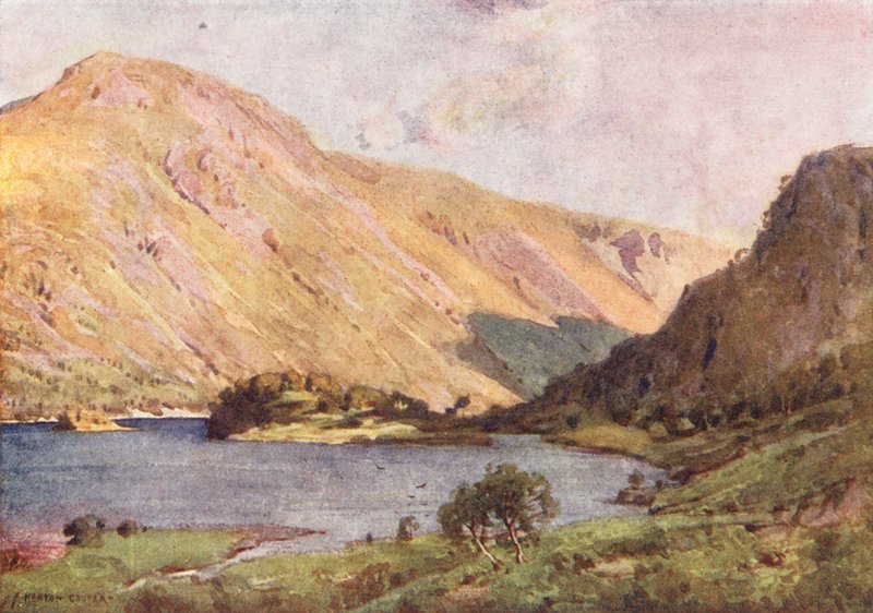 Lake District: Thirlmere och Helvellyn (färglitografi) av Alfred Heaton Cooper