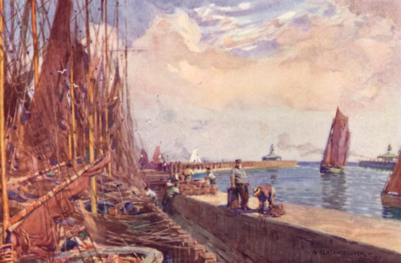 Lowestoft Harbour, Suffolk av Alfred Heaton Cooper