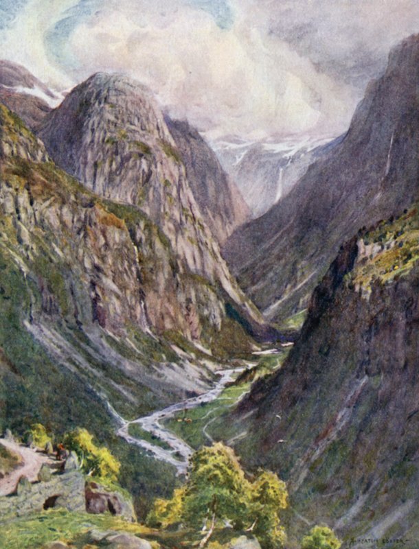 Naerdal, från Stalheim, Sognefjorden av Alfred Heaton Cooper