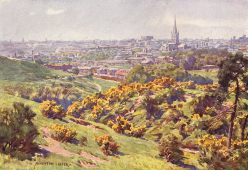 Norwich från Mousehold Heath, Norfolk av Alfred Heaton Cooper