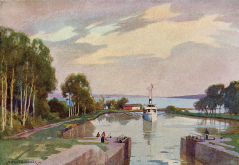 Sjotorps slussar, Göta kanal av Alfred Heaton Cooper