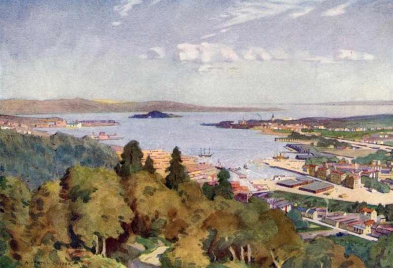 Sundsvall, en stor timmerhamn i Östersjön av Alfred Heaton Cooper