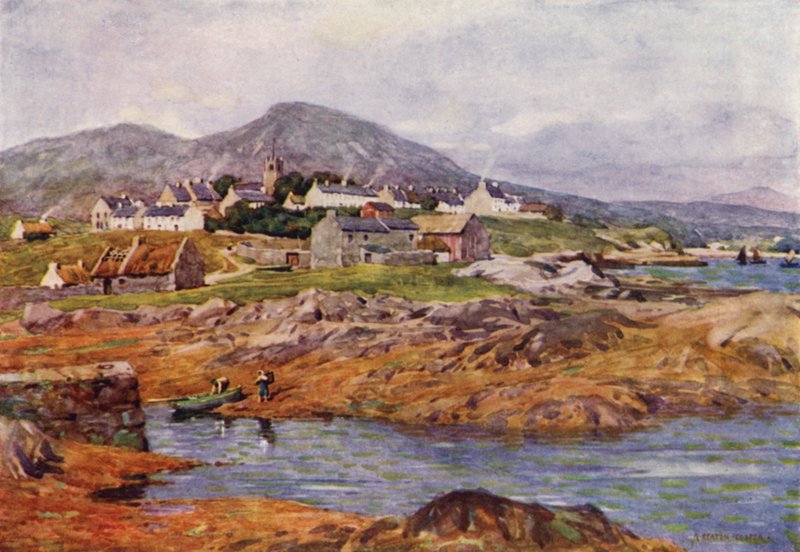 Byn Roundstone, County Galway av Alfred Heaton Cooper