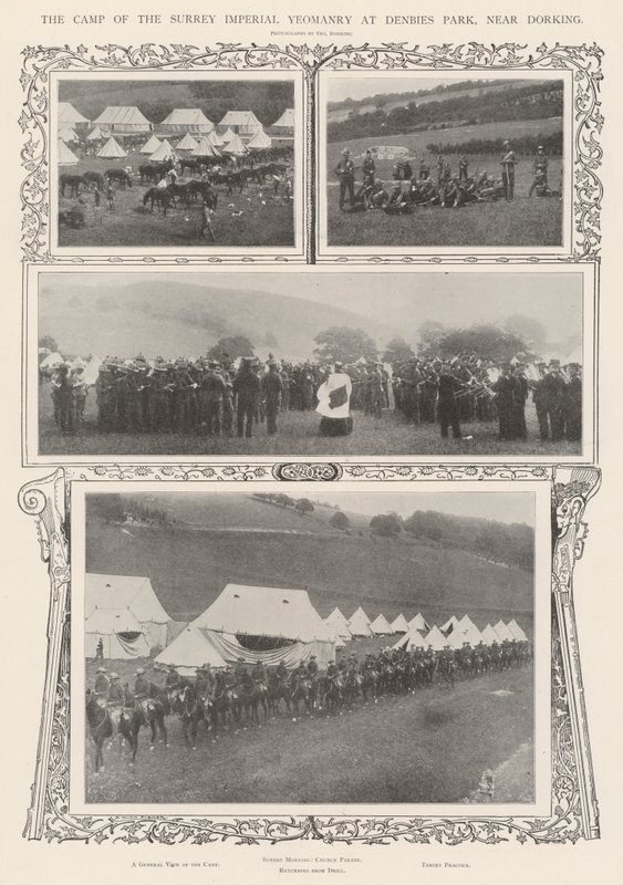 Surrey Imperial Yeomanrys läger i Denbies Park, nära Dorking av Alfred Hugh Fisher
