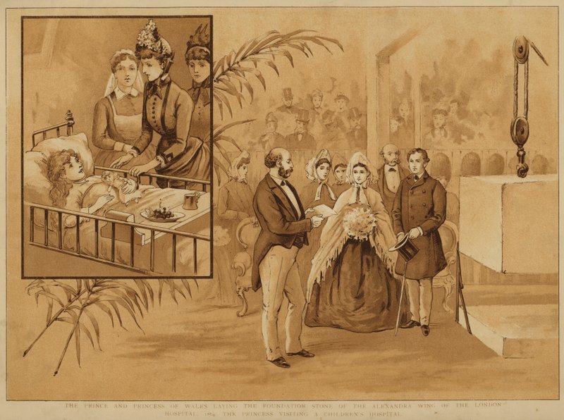 Prins och prinsessa av Wales lägger grundstenen till sjukhuset i London av Alfred Johnson
