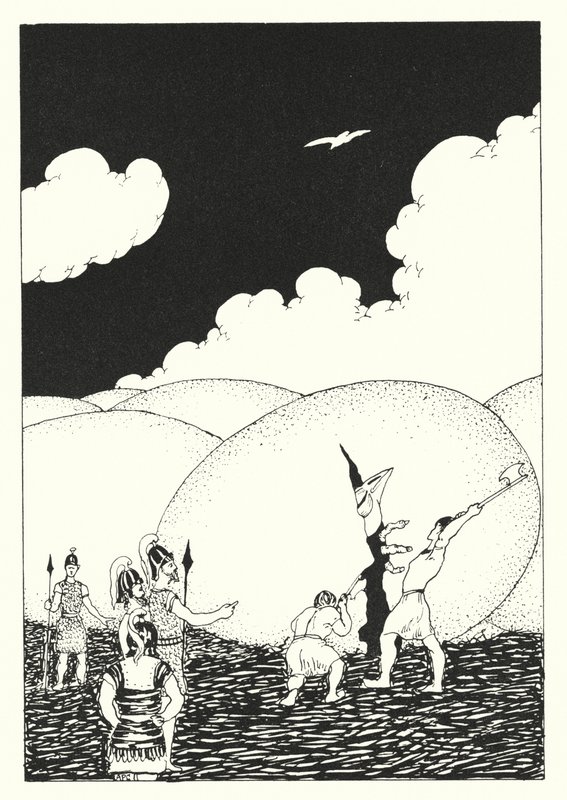Lucians sanna historia: Halcyons ägg (gravyr) av Alfred Payne Garnett