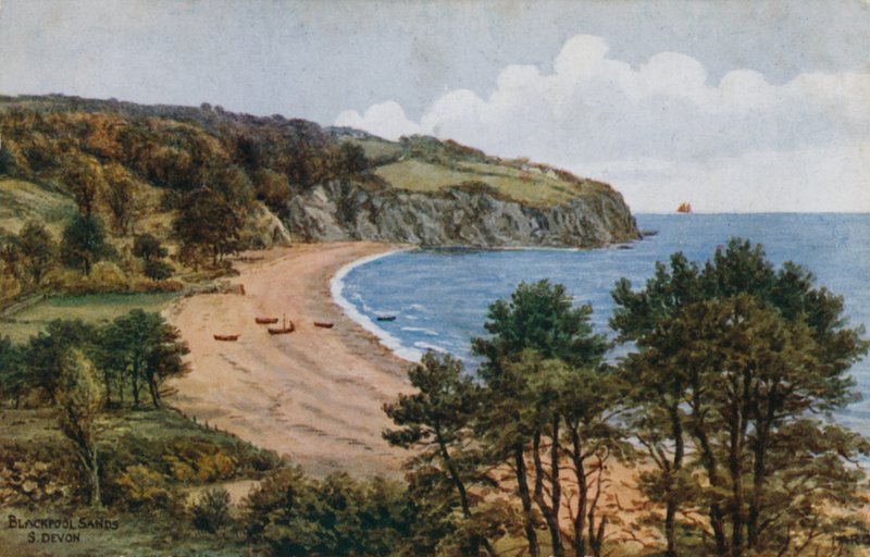 Blackpool Sands, South Devon (färg litho) av Alfred Robert Quinton