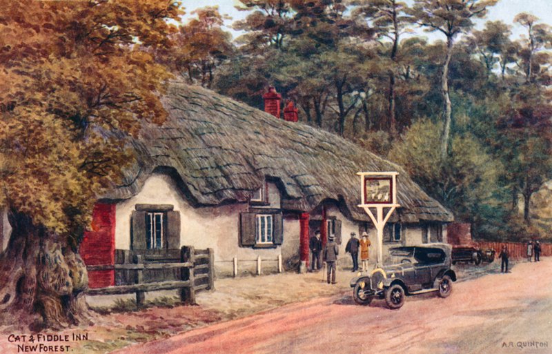 Cat and Fiddle Inn, New Forest av Alfred Robert Quinton