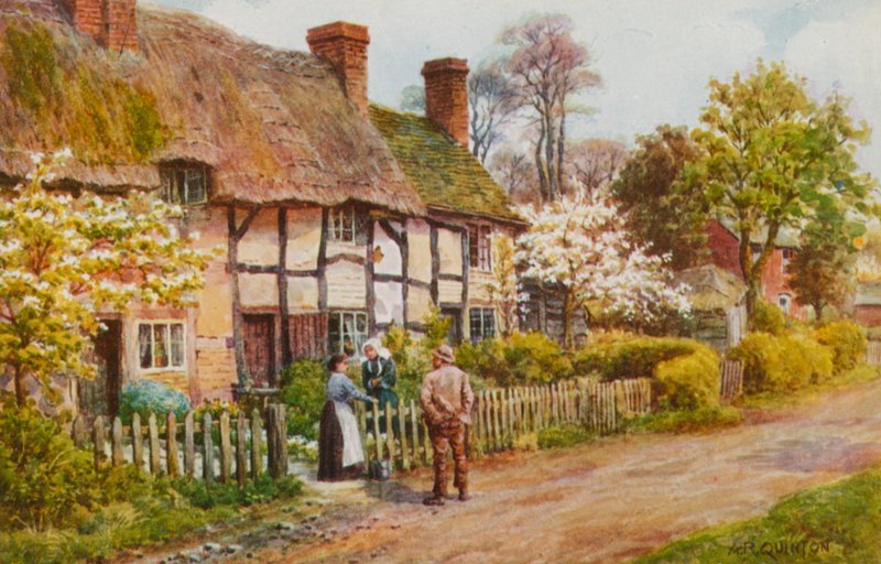 Stugor vid Welford on Avon, Warwickshire av Alfred Robert Quinton