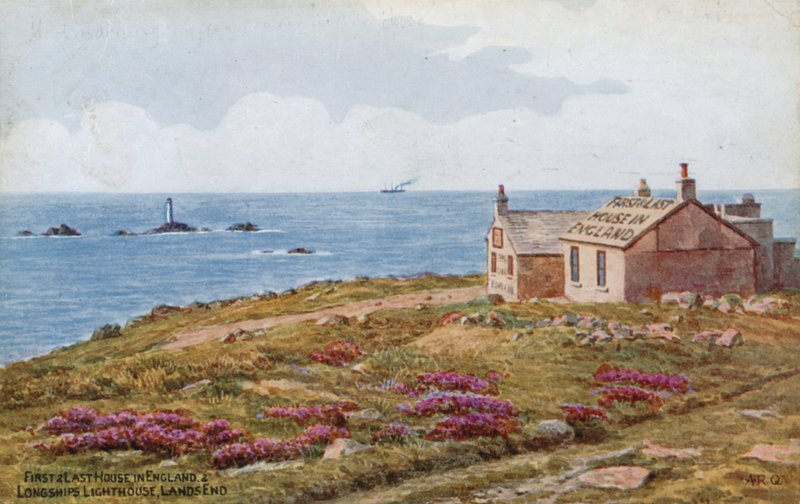 Första och sista huset i England och Longships Lighthouse, Lands End av Alfred Robert Quinton