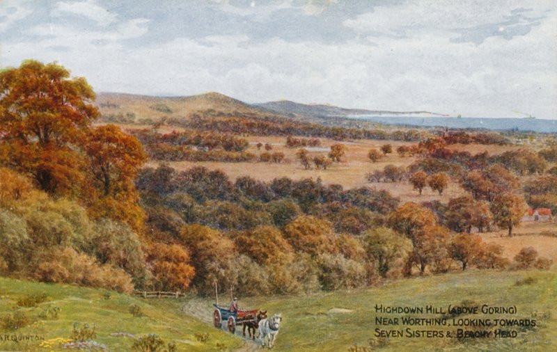 Highdown Hill (ovanför Goring), nära Worthing, med utsikt mot Seven Sisters och Beachy Head av Alfred Robert Quinton