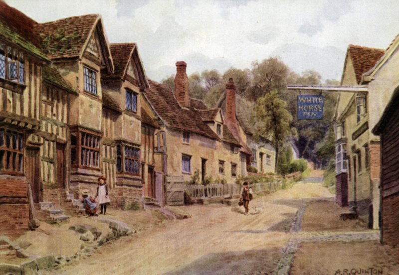 Hus tidigare ockuperade av vävare, Kersey, Suffolk av Alfred Robert Quinton